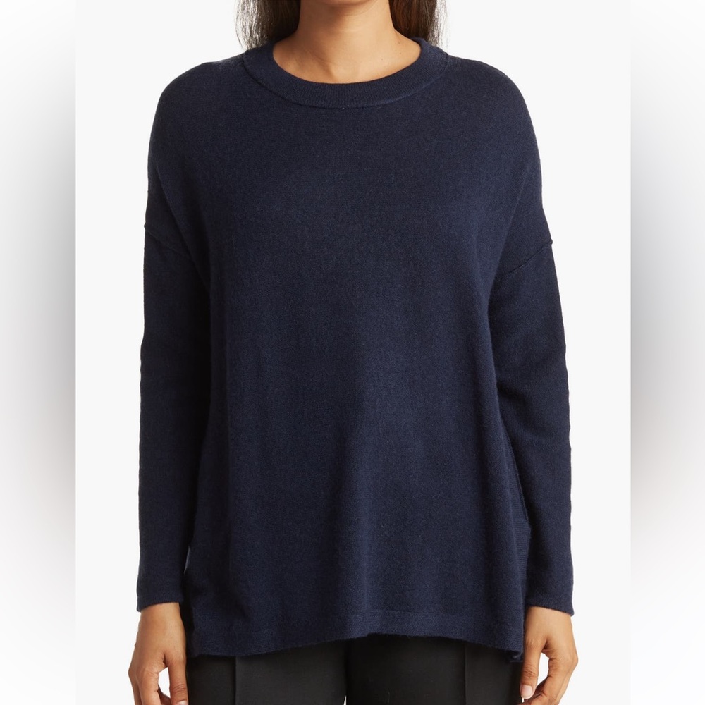 Griffen Wool & Cashmere Ballet Tunic Sweater Navy